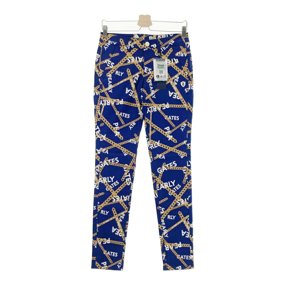PEARLY GATES パーリーゲイツ 055-2231010 ストレッチパンツ チェーン柄 ネイビー系 1 【中古】ゴルフウェア レディース｜中古ゴルフウェア通販STST
