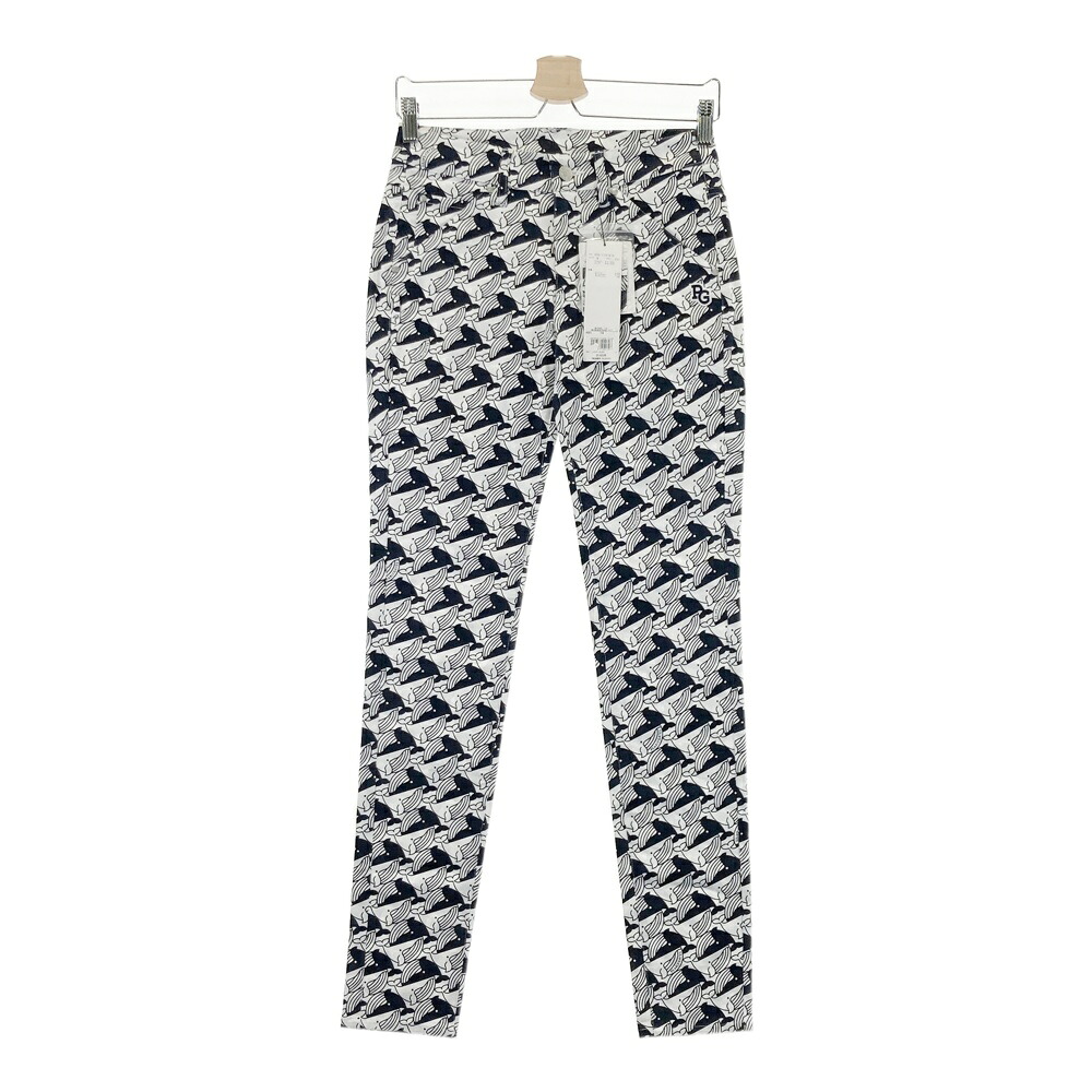PEARLY GATES パーリーゲイツ 055-1131510 ストレッチパンツ クジラ 総柄 ホワイト系 0 【中古】ゴルフウェア レディース