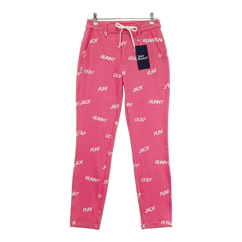 JACK BUNNY ジャックバニー 2023年モデル ストレッッチパンツ 総柄 ピンク系 0 【中古】ゴルフウェア レディース