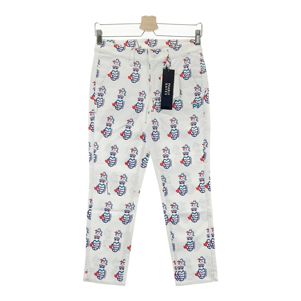 PEARLY GATES パーリーゲイツ 055-1131606 クロップドパンツ 総柄 ホワイト系 0 【中古】ゴルフウェア レディース｜中古ゴルフウェア通販STST
