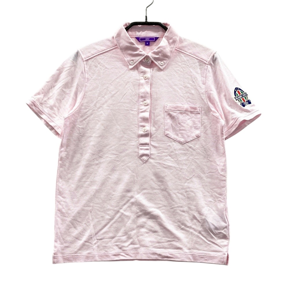BEAMS GOLF ビームスゴルフ ボタンダウン 半袖ポロシャツ ピンク系 S 【中古】ゴルフウェア レディース