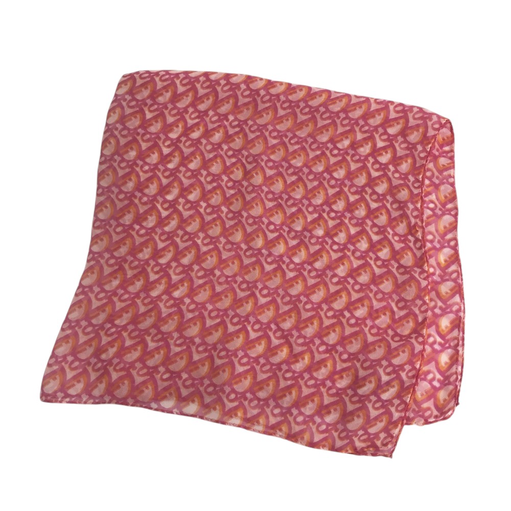 ディオール 大判スカーフ シルク トロッター ワインレッド 約78cm 楽天