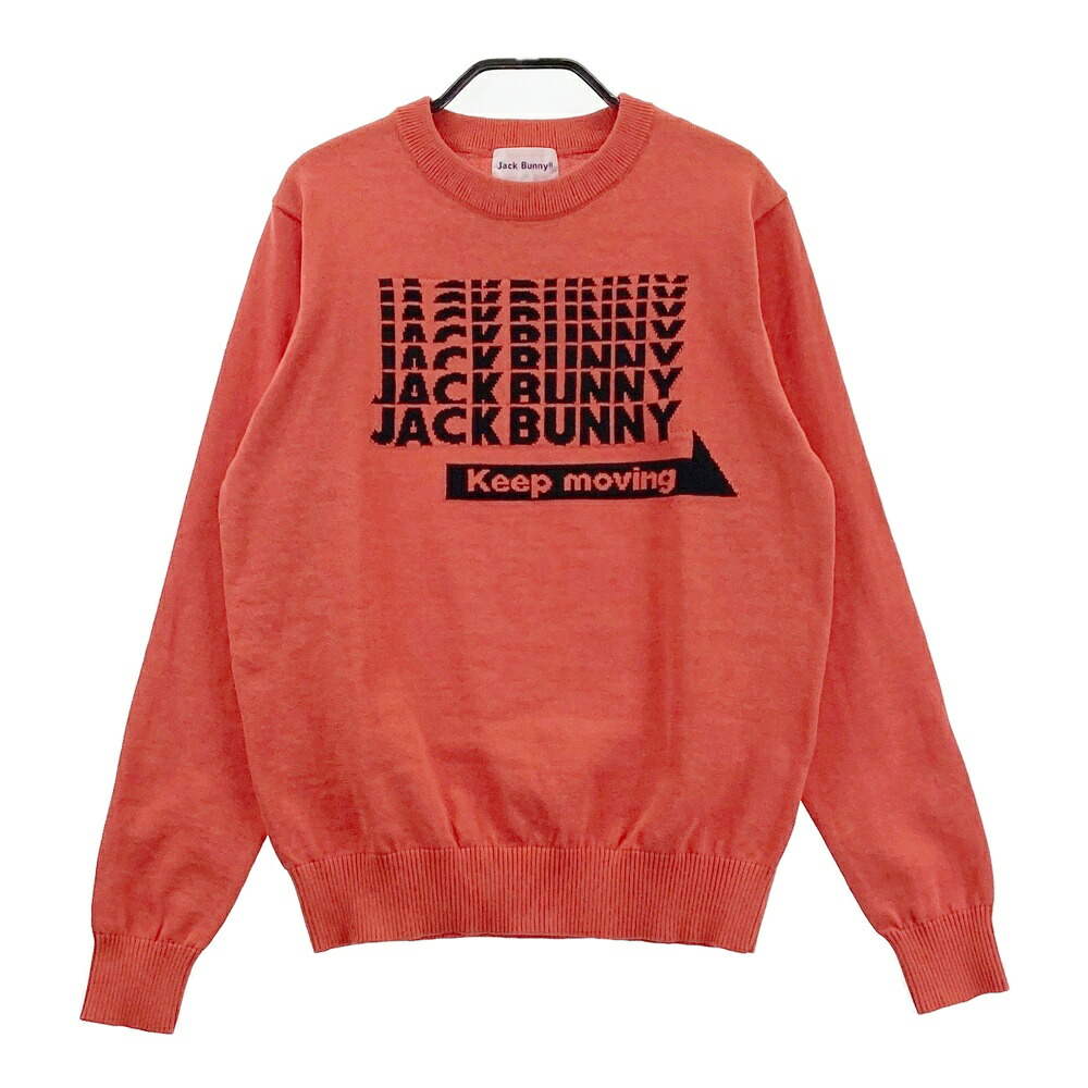 JACK BUNNY ジャックバニー 2023年模範例 編み物スウェーター  オレンジ色系 0 【中古】ゴルフ御召しもの レディース