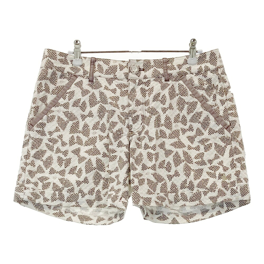 ZOY ゾーイ ; ショートパンツ 総柄 ブラウン系 40 【中古】ゴルフウェア レディース