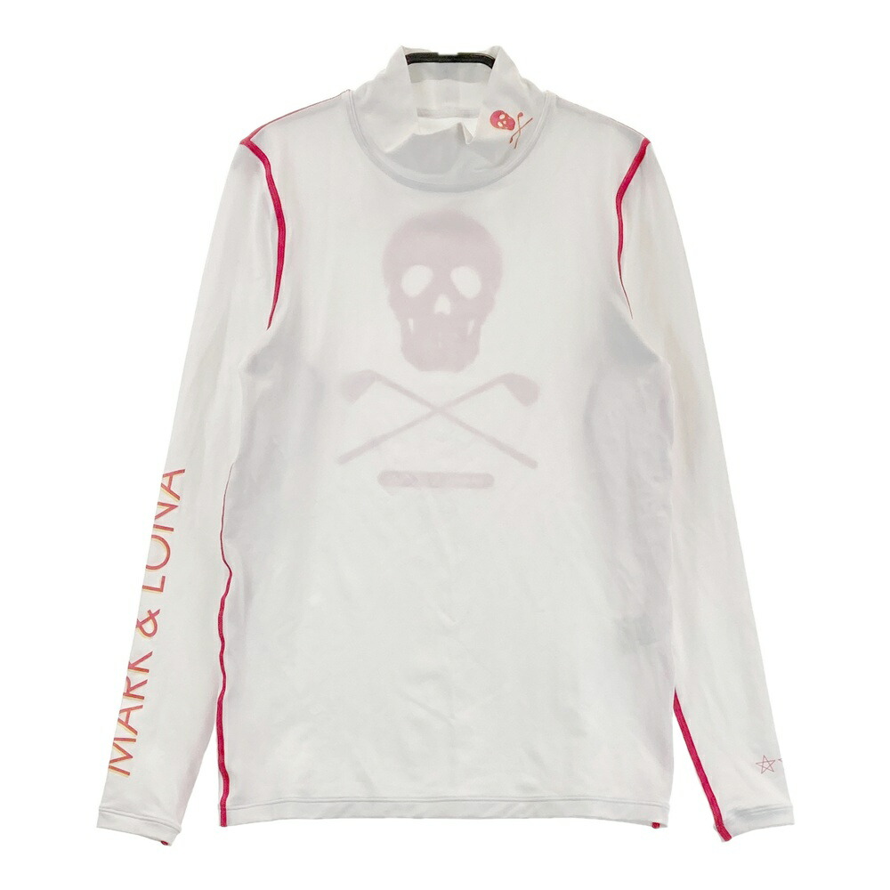 MARK&LONA マークアンドロナ ハイネック長袖インナーTシャツ ホワイト系 S 【中古】ゴルフウェア レディース