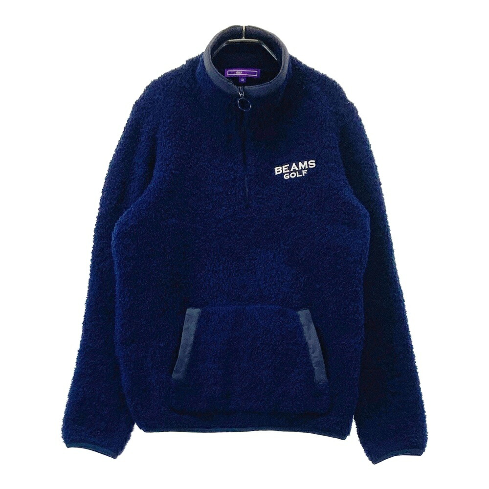 BEAMS GOLF ビームスゴルフ ハーフジップ ボアブルゾン ネイビー系 M 【中古】ゴルフウェア レディース|中古ゴルフウェア通販STST