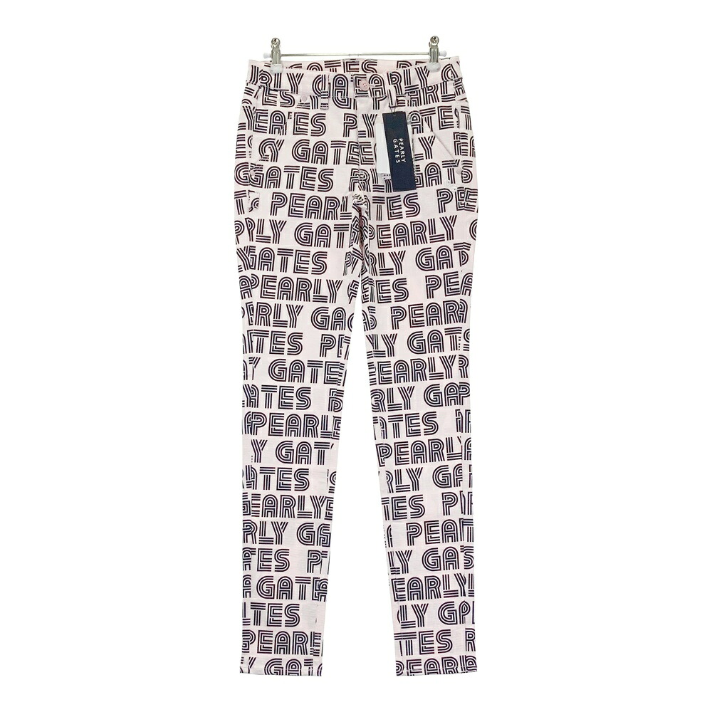 PEARLY GATES パーリーゲイツ 055-2131210 ストレッチパンツ ロゴ柄 ピンク系 0 【中古】ゴルフウェア レディース