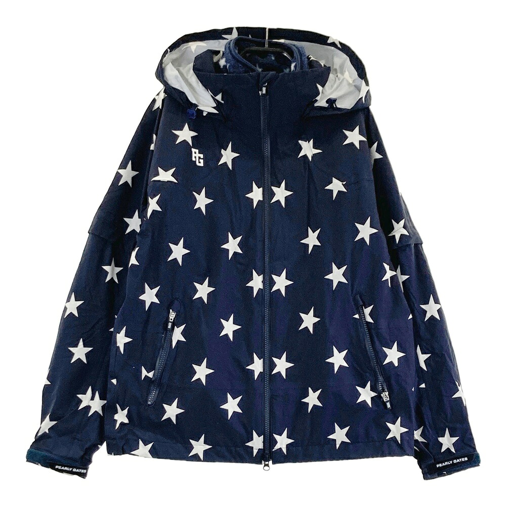 PEARLY GATES パーリーゲイツ ライナー付 2WAY 長袖 ジップジャケット 星柄 ネイビー系 1 【中古】ゴルフウェア レディース｜中古ゴルフウェア通販STST
