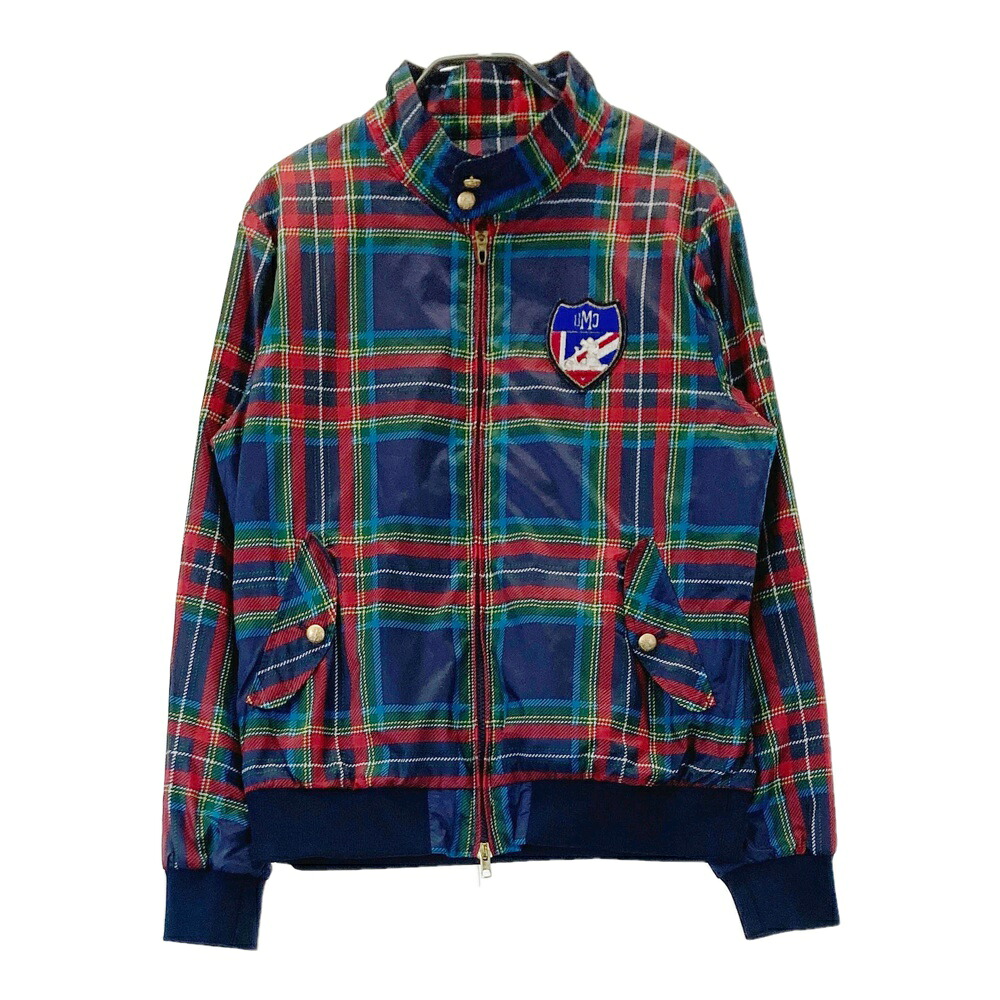 CALLAWAY キャロウェイ ジップジャケット チェック柄 ネイビー系 L 【中古】ゴルフウェア レディース