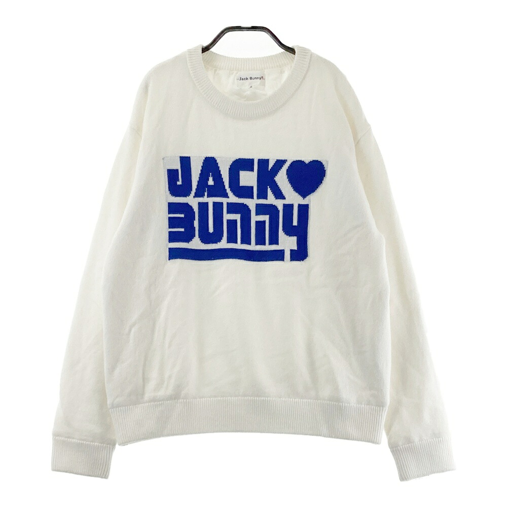 JACK BUNNY ジャックバニー 2024年模範例 裏地付 編み物スウェーター  白いこと系 2 【中古】ゴルフ御召しもの レディース