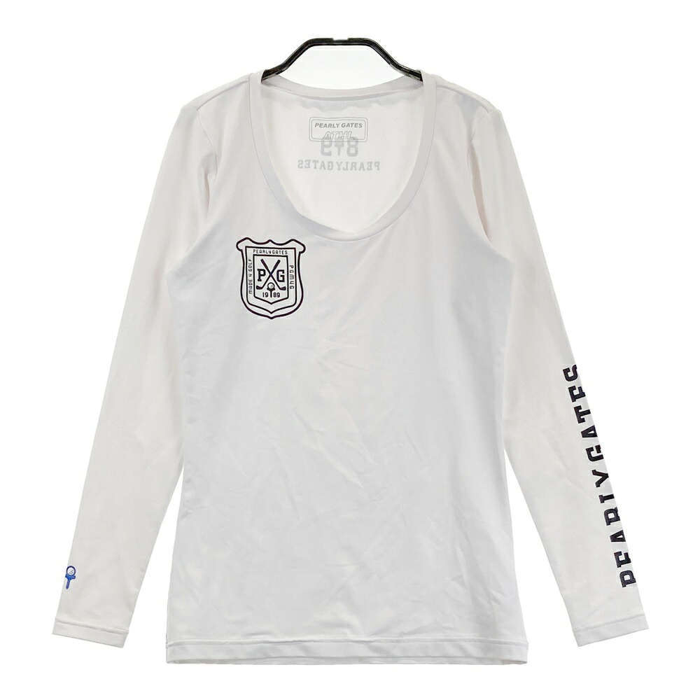 PEARLY GATES パーリーゲイツ インナー長袖Tシャツ ホワイト系 0 【中古】ゴルフウェア レディース