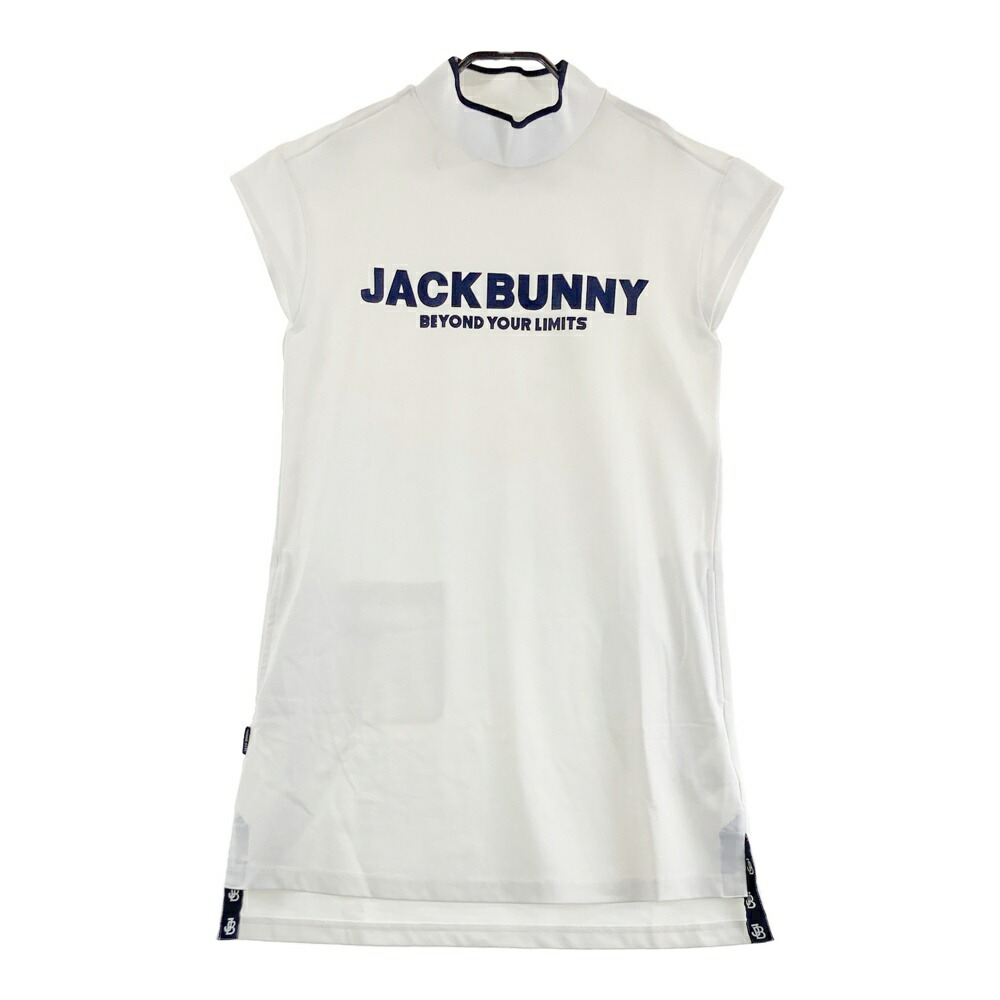 JACK BUNNY ジャックバニー ハイネック 半袖ワンピース ホワイト系 0 【中古】ゴルフウェア レディース