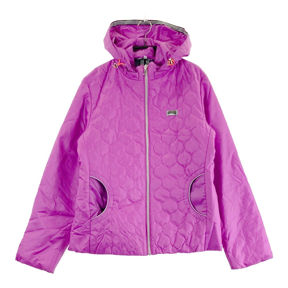 LANVIN SPORT ランバン スポール フード付 ダウンジャケット キルティング パープル系 40 【中古】ゴルフウェア レディース