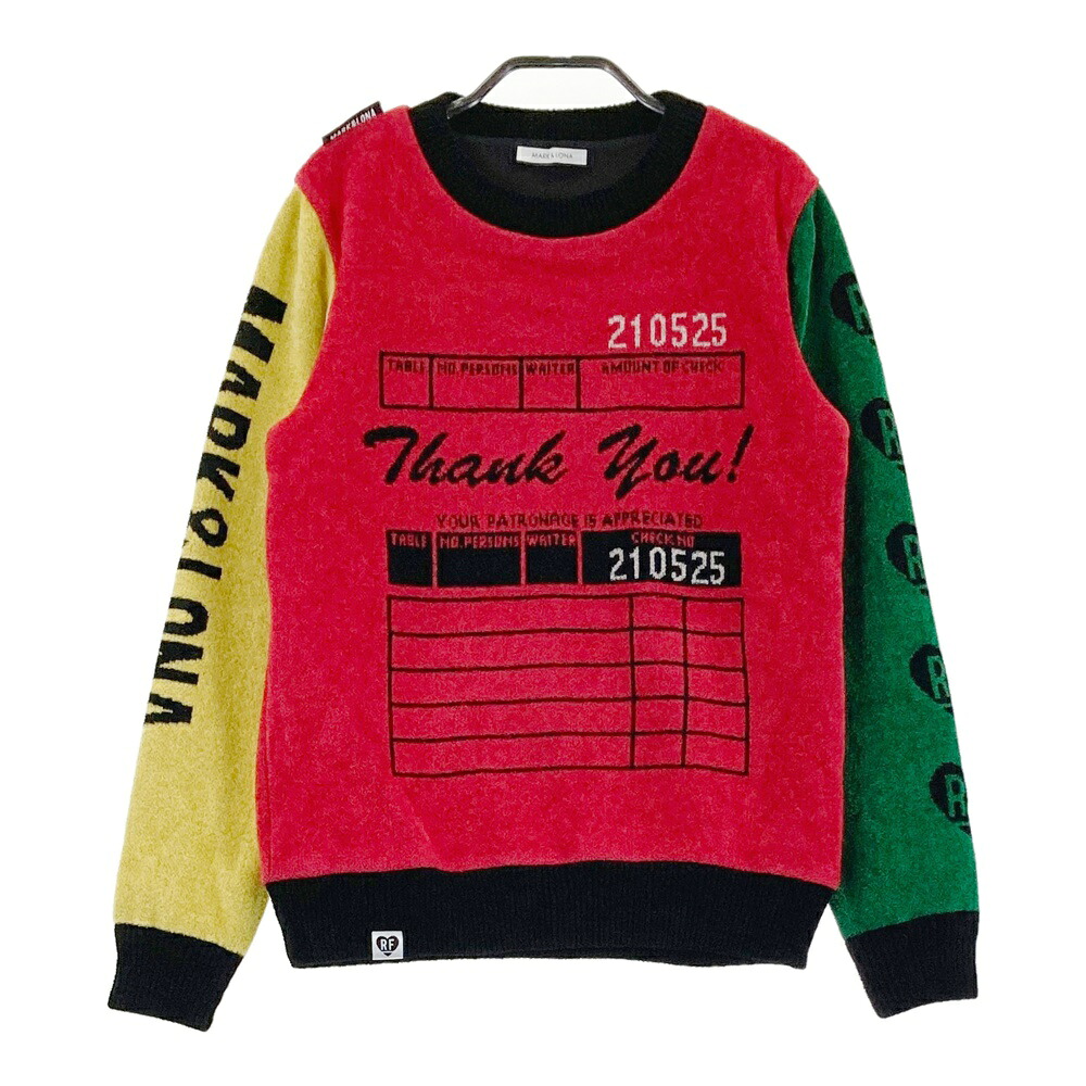 MARK\u0026LONA マークアンドロナ RICH\u0026FAMOUS 裏地付 編み物スウェーター  赤いこと系 38 【中古】ゴルフお召しもの レディース