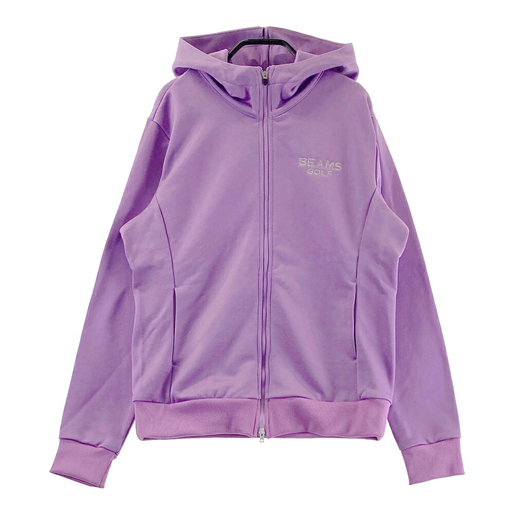 BEAMS GOLF ビームスゴルフ フード付 長袖ジップジャケット パープル系 L 【中古】ゴルフウェア レディース