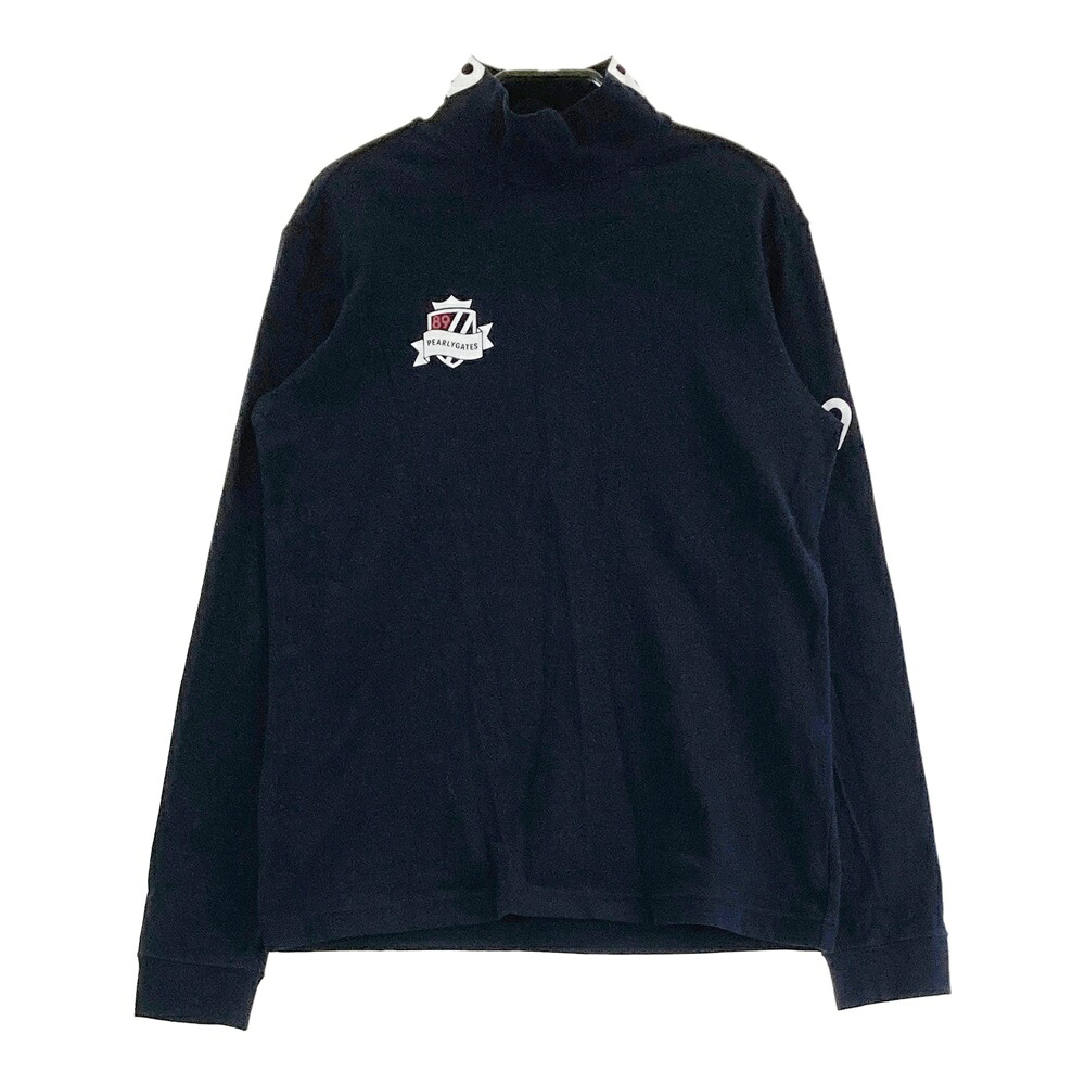 PEARLY GATES パーリーゲイツ ハイネック 長袖Tシャツ ネイビー系 1 【中古】ゴルフウェア レディース