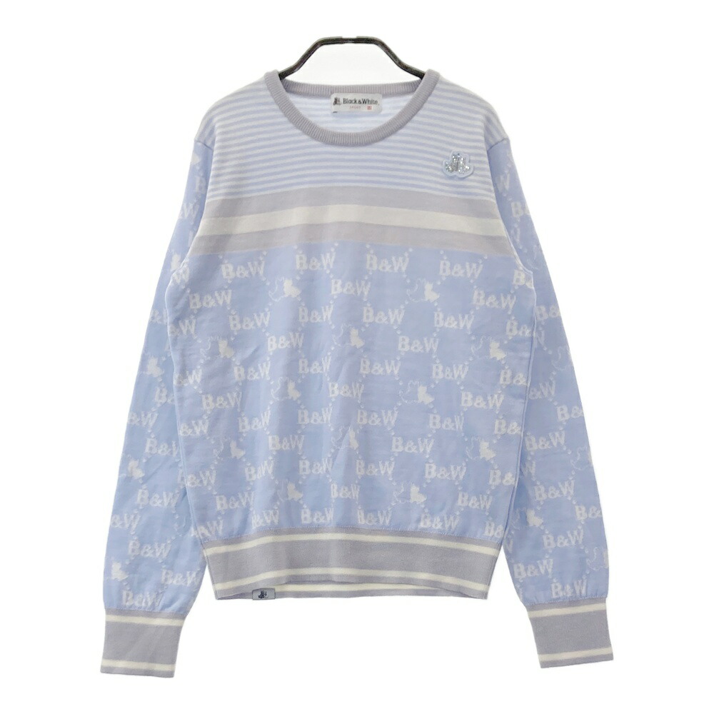 楽天市場】BLACK&WHITE ブラックアンドホワイト ニットセーター 総柄
