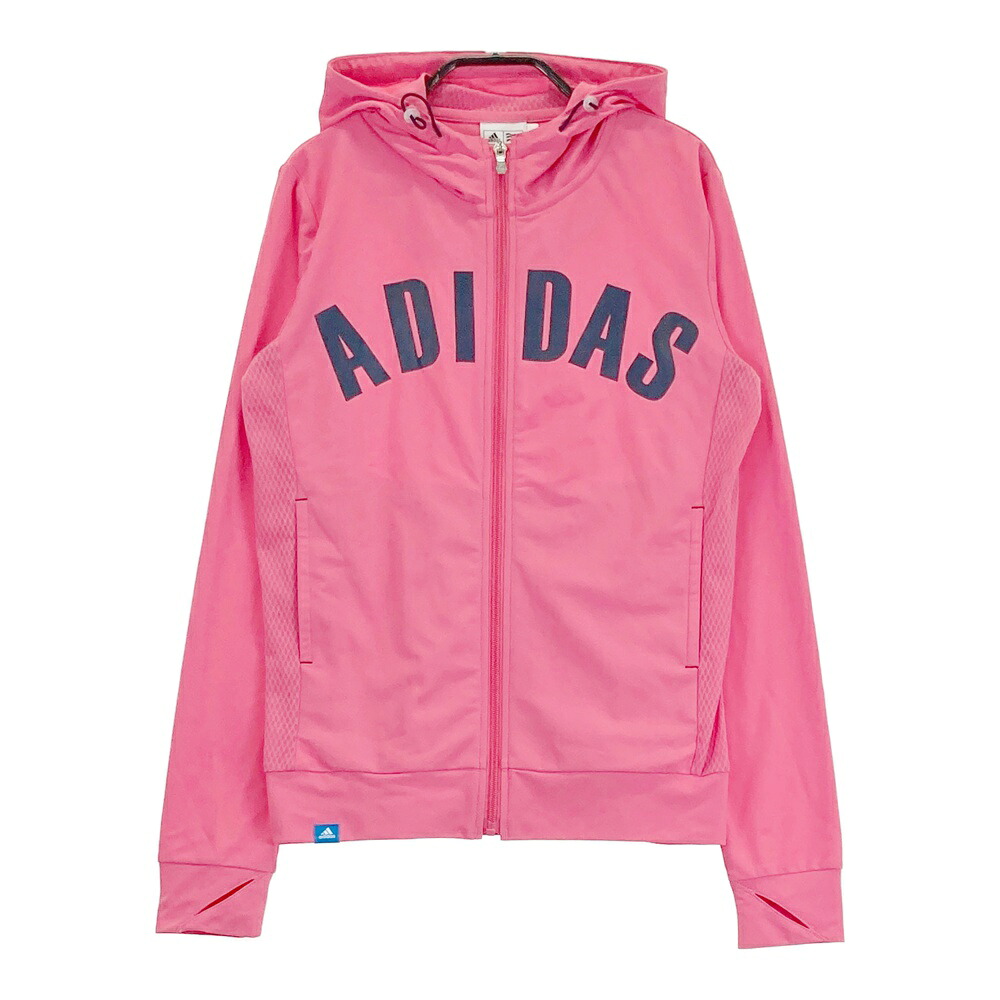 ADIDAS GOLF アディダスゴルフ M73856 長袖 フード付 ジップジャケット ピンク系 S 【中古】ゴルフウェア レディース