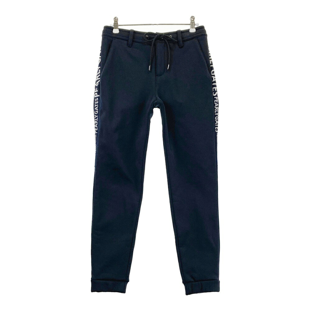 PEARLY GATES パーリーゲイツ 裏フリース ロングパンツ ブラック系 0 【中古】ゴルフウェア レディース