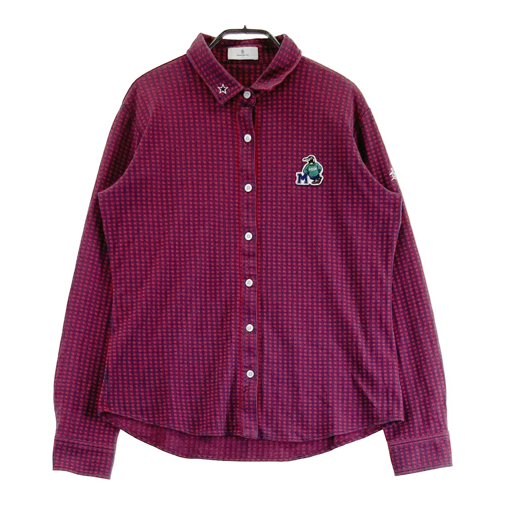 MUNSING WEAR マンシングウェア MGWSJB12 長袖シャツ チェック柄 ネイビー系 L 【中古】ゴルフウェア レディース