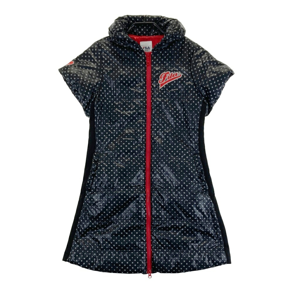 FILA GOLF フィラゴルフ 中綿 半袖ワンピース ドット柄 ブラック系 M 【中古】ゴルフウェア レディース