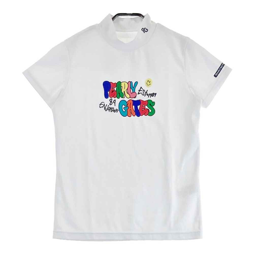 PEARLY GATES パーリーゲイツ 2024年 半袖ハイネックTシャツ ホワイト系 1 【中古】ゴルフウェア レディース