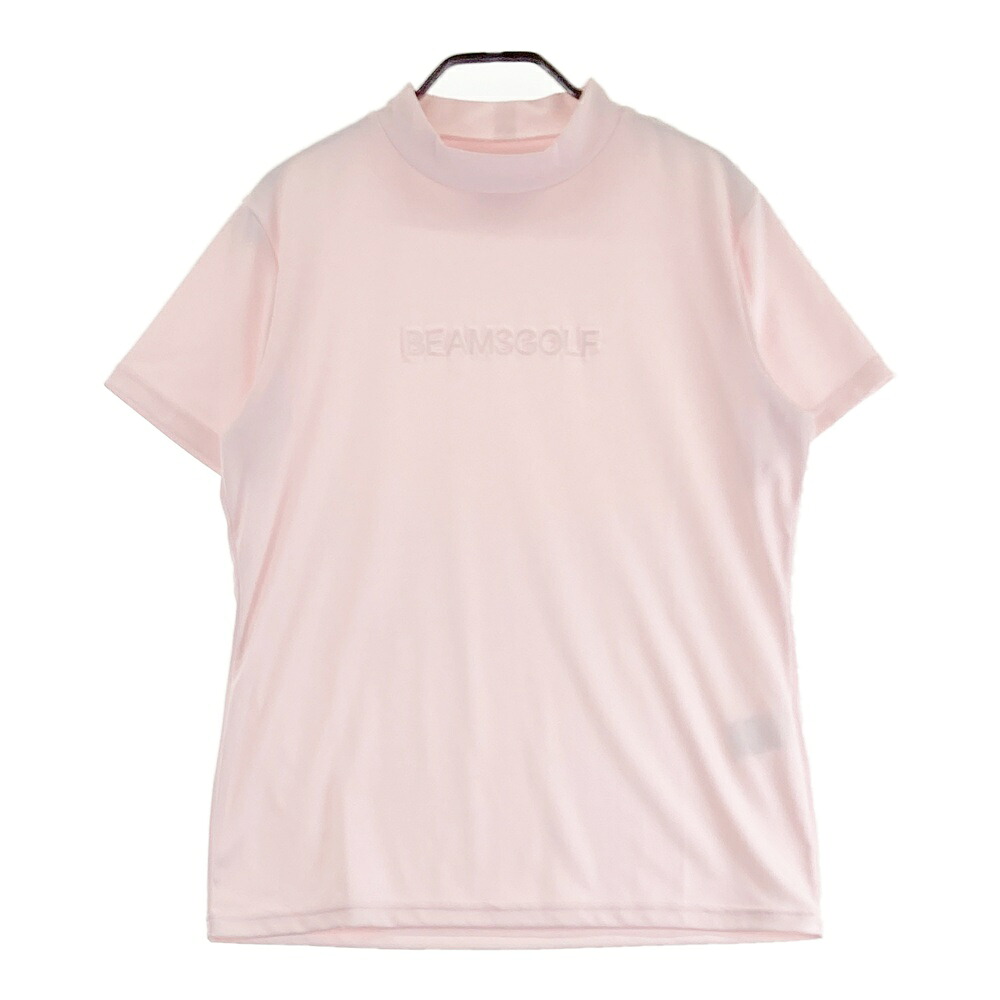 BEAMS GOLF ビームスゴルフ 2023年 半袖モックネックTシャツ ピンク系 L 【中古】ゴルフウェア レディース