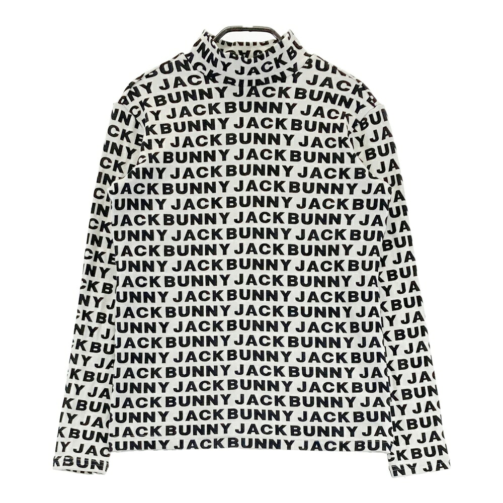 JACK BUNNY ジャックバニー 長袖ハイネックTシャツ 総柄 ホワイト系 1 【中古】ゴルフウェア レディース