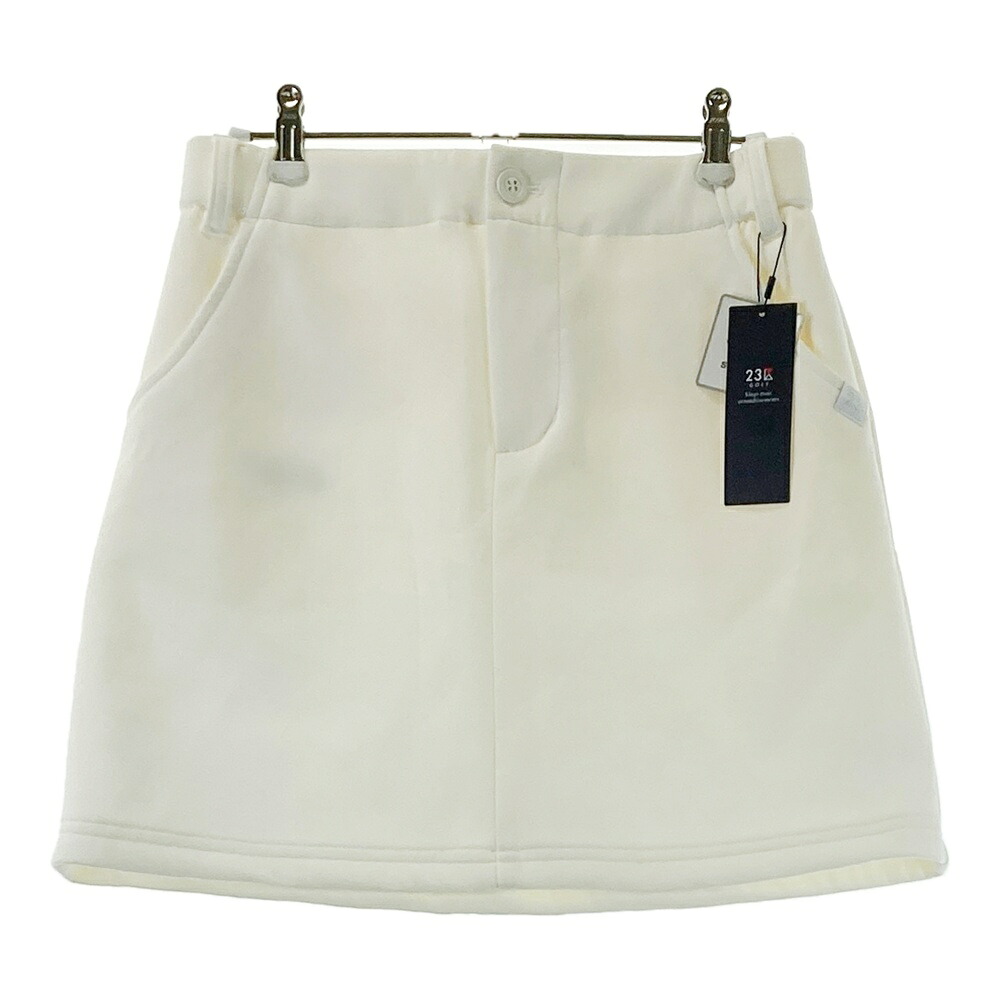 23区GOLF ニジュウサンクゴルフ ストレッチスカート ホワイト系 2 【中古】ゴルフウェア レディース