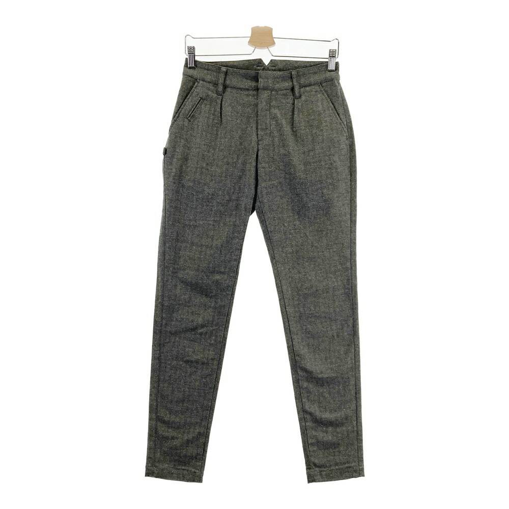 JACK BUNNY ジャックバニー ストレッチパンツ ヘリンボーン柄 グレー系 0 【中古】ゴルフウェア レディース