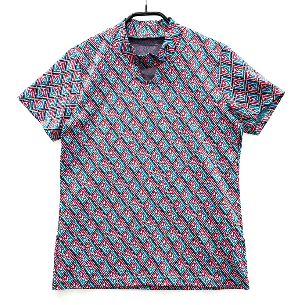 MASTER BUNNY EDITION マスターバニーエディション 2024年モデル ハイネック 半袖Tシャツ ロゴ総柄 ブルー系 1 【中古】ゴルフウェア レディース|中古ゴルフウェア通販STST