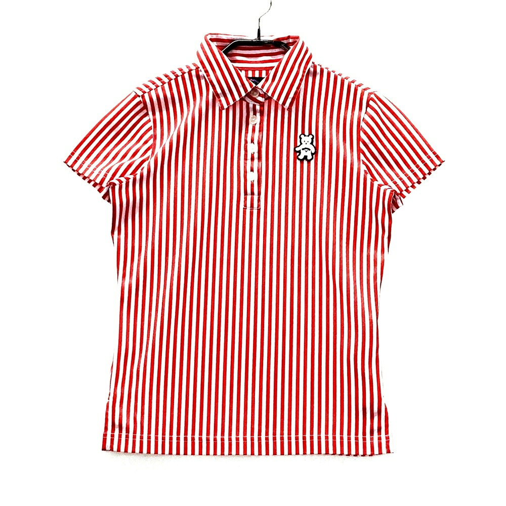 CALLAWAY キャロウェイ 半袖ポロシャツ ストライプ柄 レッド系 S 【中古】ゴルフウェア レディース