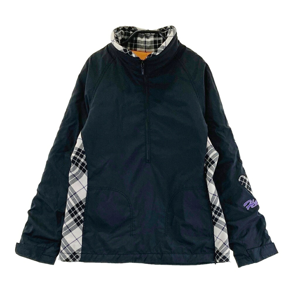 VIVA HEART ビバハート ハーフジップ 中綿ブルゾン ブラック系 40 【中古】ゴルフウェア レディース