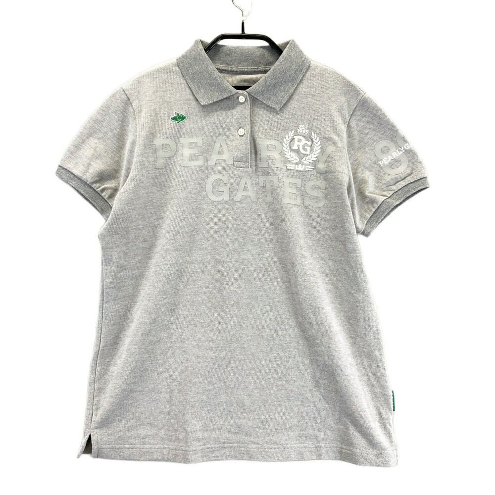 PEARLY GATES パーリーゲイツ 半袖ポロシャツ グレー系 0 【中古】ゴルフウェア レディース
