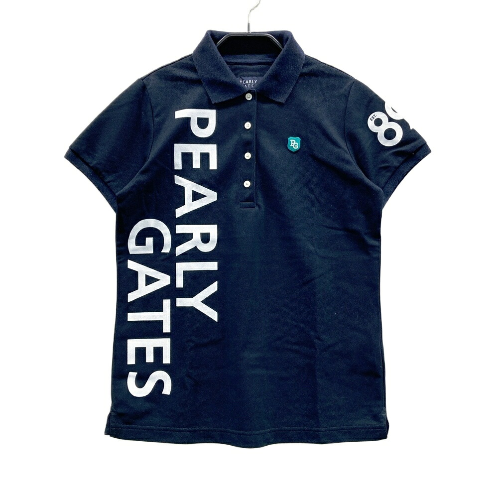PEARLY GATES パーリーゲイツ 半袖ポロシャツ ネイビー系 0 【中古】ゴルフウェア レディース