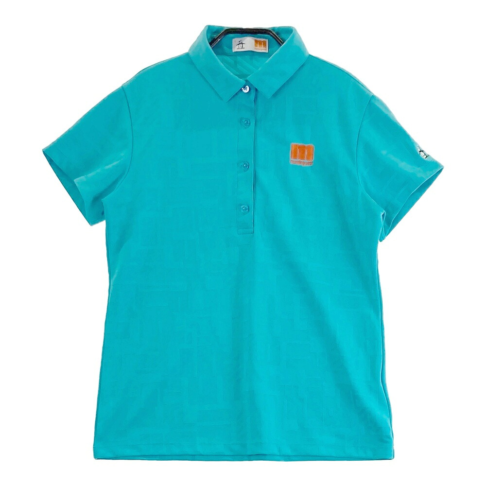 MUNSING WEAR マンシングウェア 半袖ポロシャツ 総柄 ブルー系 L 【中古】ゴルフウェア レディース