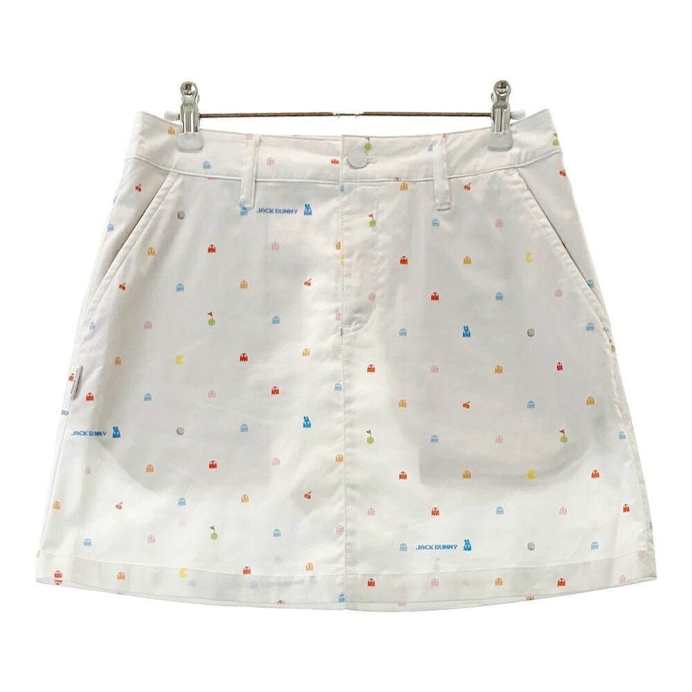 JACK BUNNY ジャックバニー ×PAC-MAN 下穿き付スコート 風呂敷き包みマン 総柄 白いこと系 1 【中古】ゴルフお召しもの レディース レディースウェア-スポーツ・アウトドア-ゴルフ