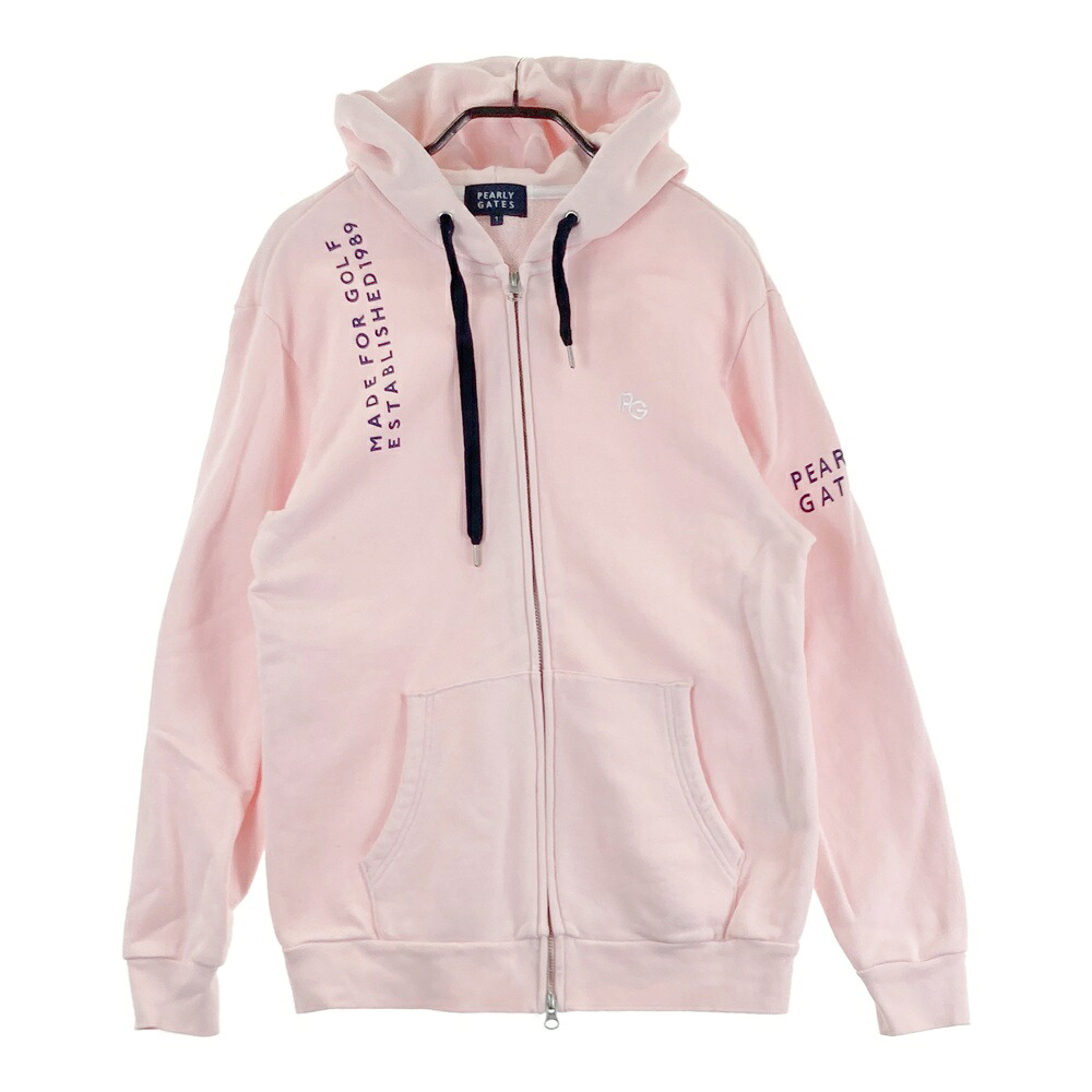PEARLY GATES パーリーゲイツ ジップパーカー ピンク系 1 【中古】ゴルフウェア レディース