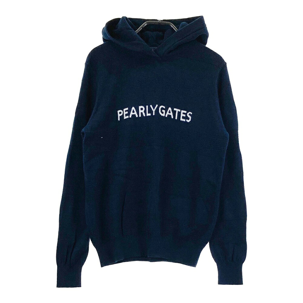 PEARLY GATES パーリーゲイツ  編み物パーカー 間借り人柄 米国海軍系 1 【中古】ゴルフ御召しもの レディース