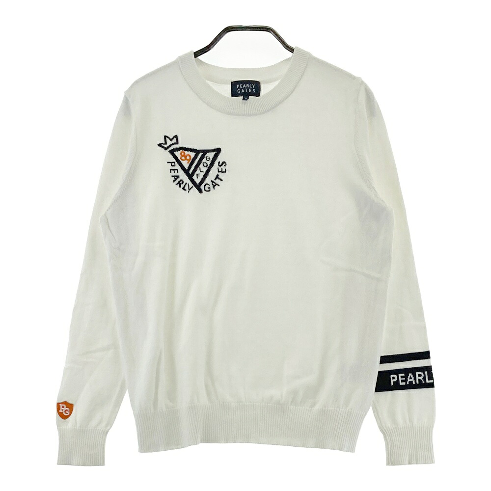 PEARLY GATES パーリーゲイツ  編み物 スウェーター  白いこと系 0 【中古】ゴルフ御召しもの レディース