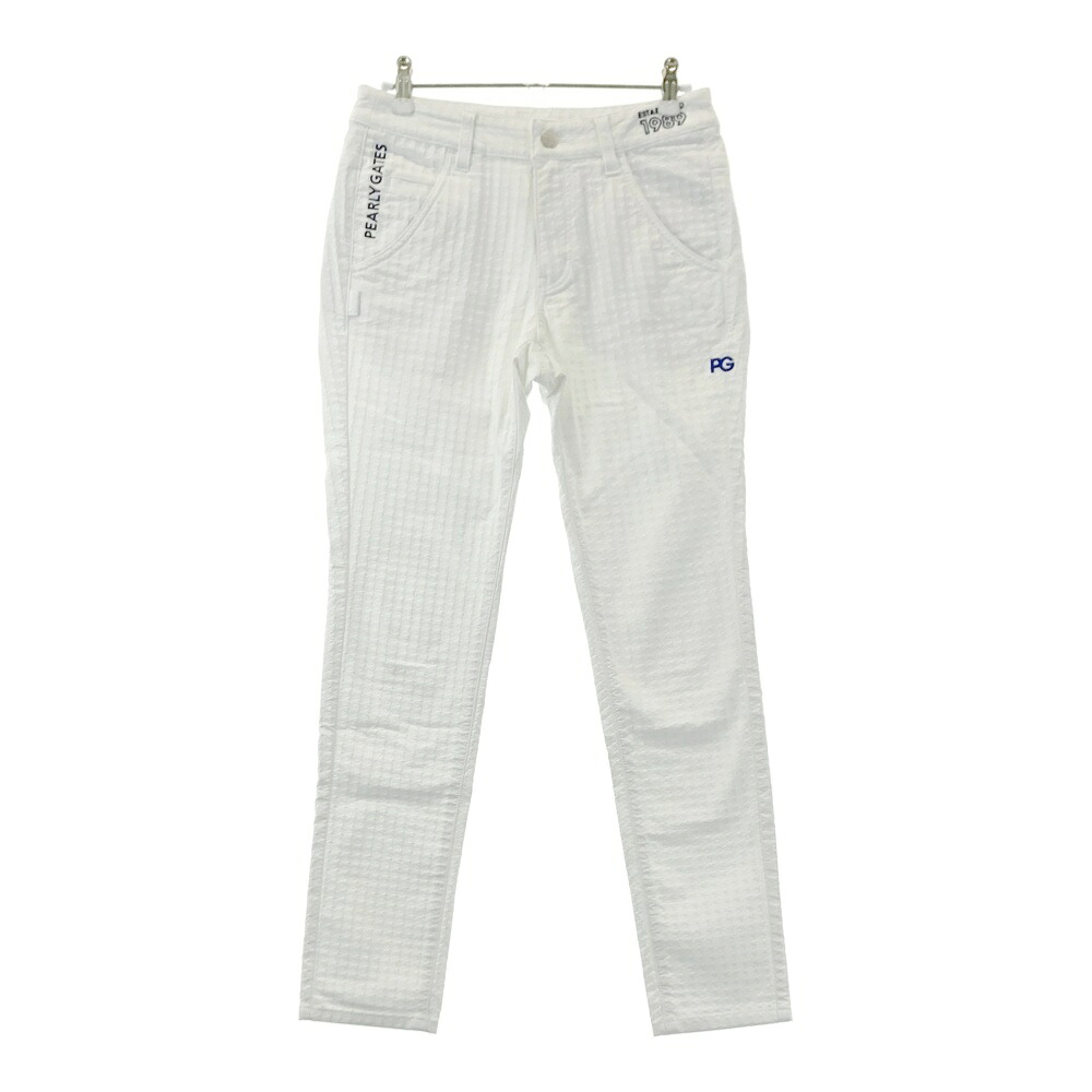 PEARLY GATES パーリーゲイツ ストレッチ ロングパンツ 総柄 ホワイト系 0 【中古】ゴルフウェア レディース|中古ゴルフウェア通販STST