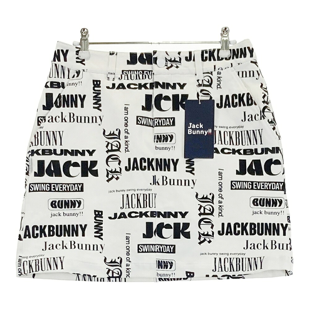 JACK BUNNY ジャックバニー 2024年モデル インナー付 ストレッチスカート ロゴ 総柄 ホワイト系 2 【中古】ゴルフウェア レディース|中古ゴルフウェア通販STST
