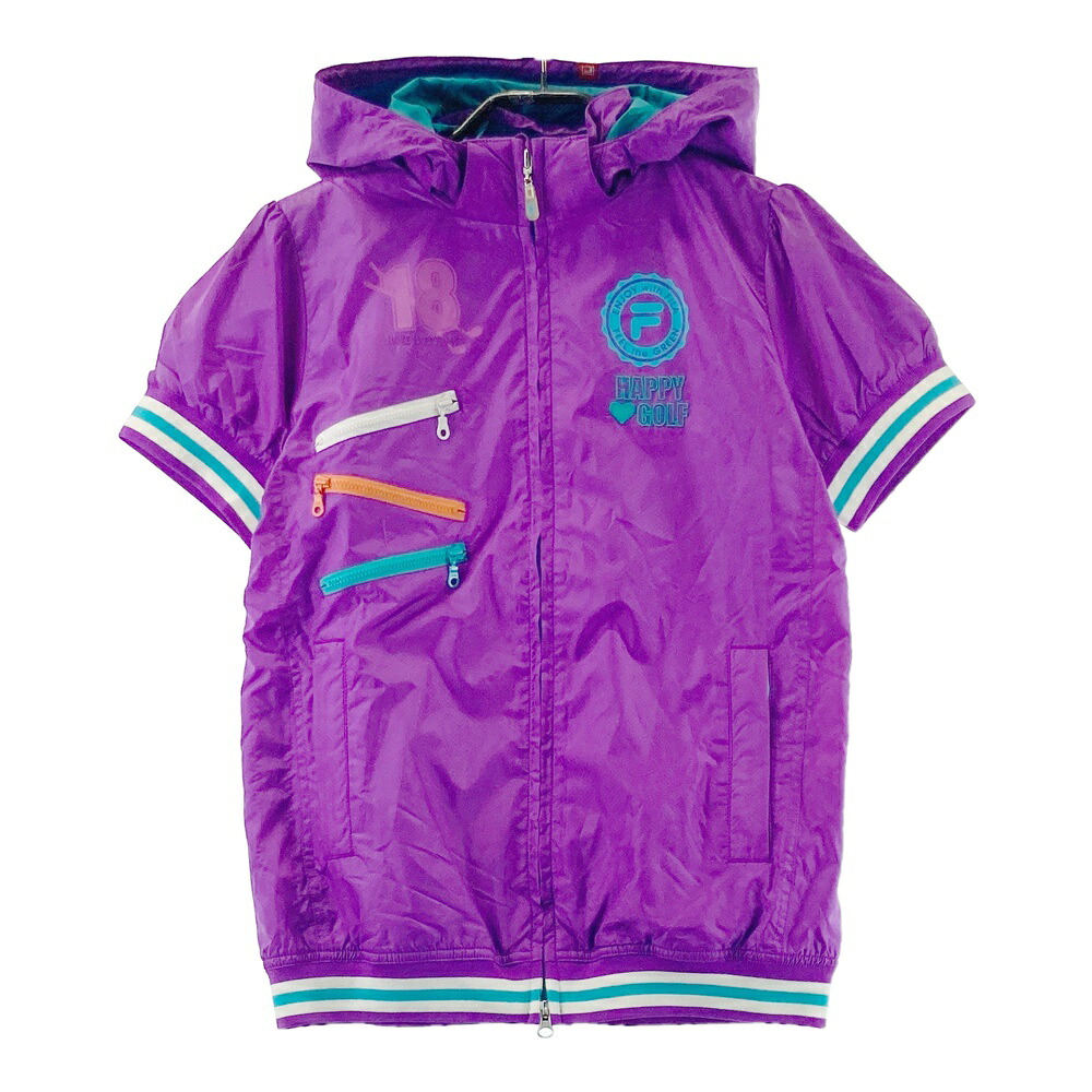 FILA GOLF フィラゴルフ SS4AL202 2WAY 裏地付 半袖ジャケット パープル系 M 【中古】ゴルフウェア レディース