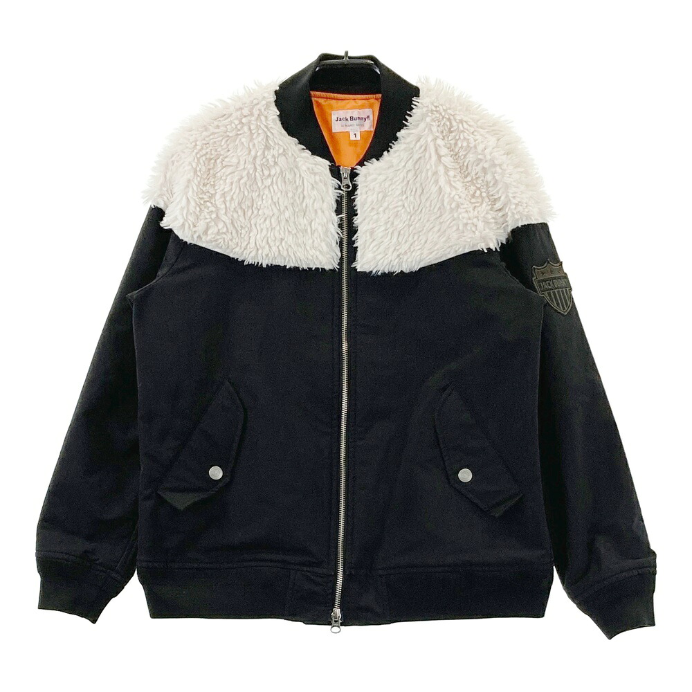 JACK BUNNY ジャックバニー ボア切替 中綿ジャケット ブラック系 1 【中古】ゴルフウェア レディース