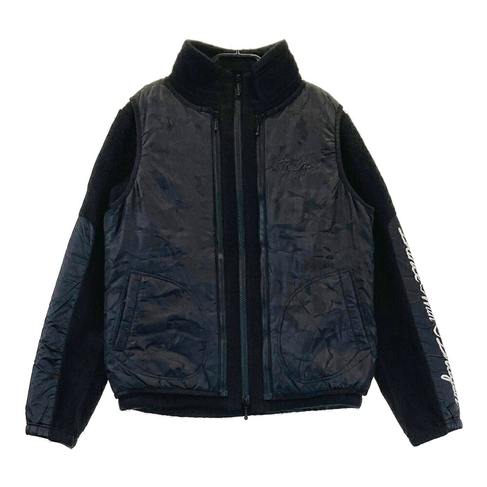 DANCE WITH DRAGON ダンスウィズドラゴン 中綿ベスト付 ニット ジップジャケット カモフラ 迷彩柄 ブラック系 2 【中古】ゴルフウェア レディース｜中古ゴルフウェア通販STST