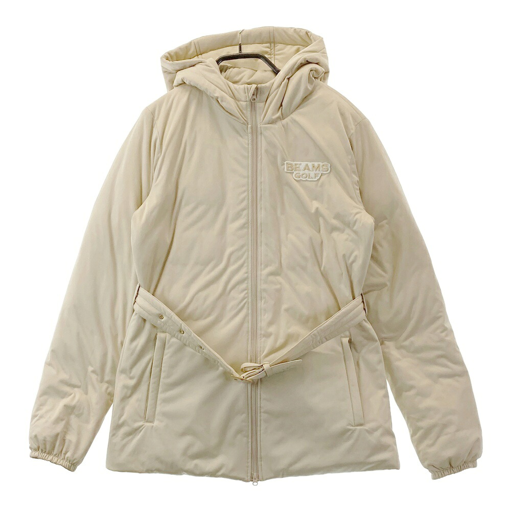 BEAMS GOLF ビームスゴルフ ダウンジャケット ベージュ系 S 【中古】ゴルフウェア レディース