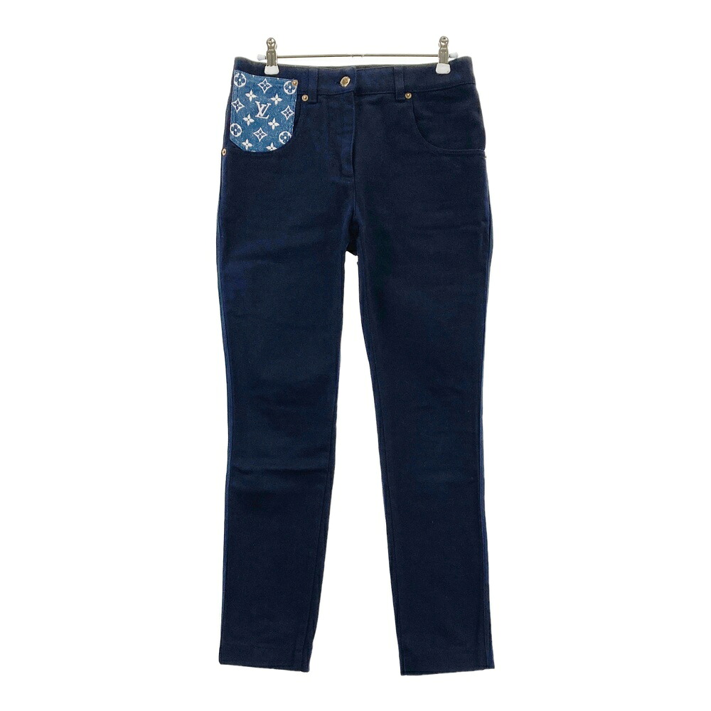 LOUIS VUITTON ルイ ヴィトン FMTR06 デニムパンツ モノグラム ネイビー系 36 【中古】レディース｜中古ゴルフウェア通販STST