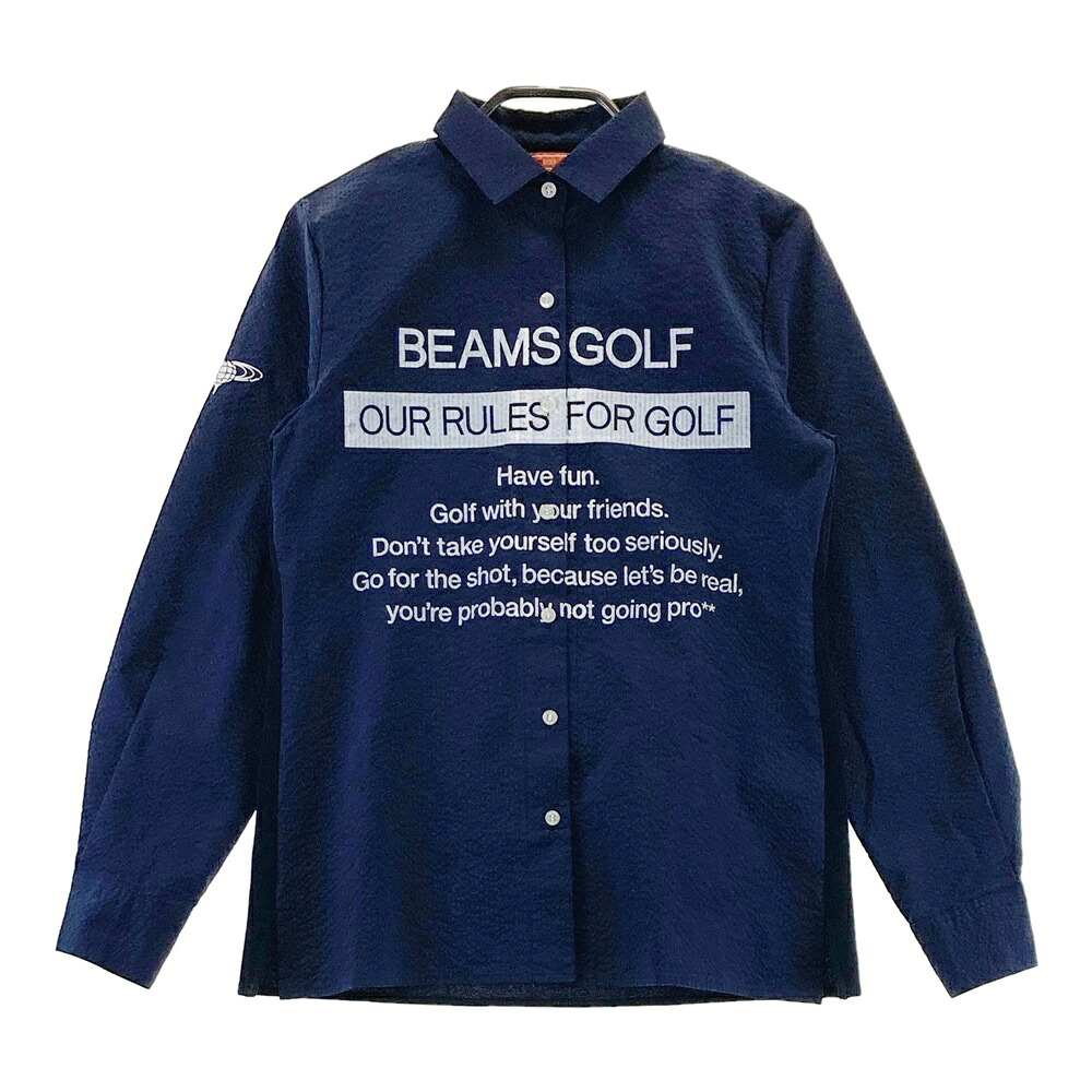 BEAMS GOLF ビームスゴルフ 長袖シャツ ネイビー系 S 【中古】ゴルフウェア レディース