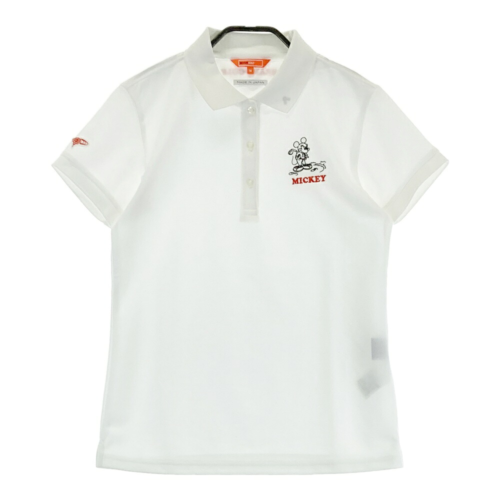 BEAMS GOLF ビームスゴルフ ×Disney 2023年モデル 半袖ポロシャツ ミッキーマウス ホワイト系 M 【中古】ゴルフウェア レディース