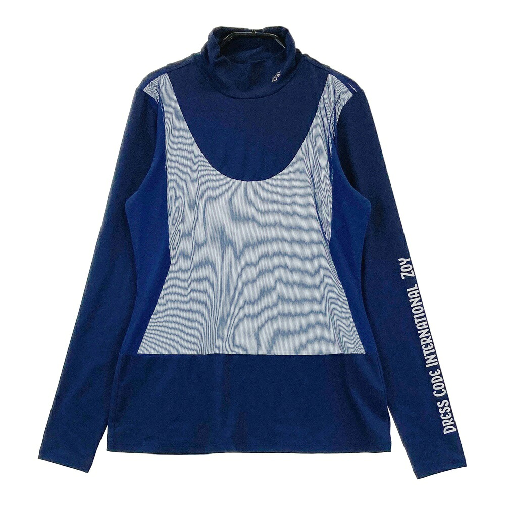 ZOY ゾーイ ハイネック 長袖Tシャツ メッシュ ネイビー系 38 【中古】ゴルフウェア レディース